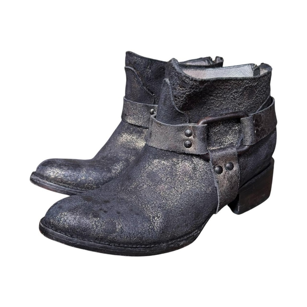 Freebird by seven metallic ankle boots with Buckle Sz 7